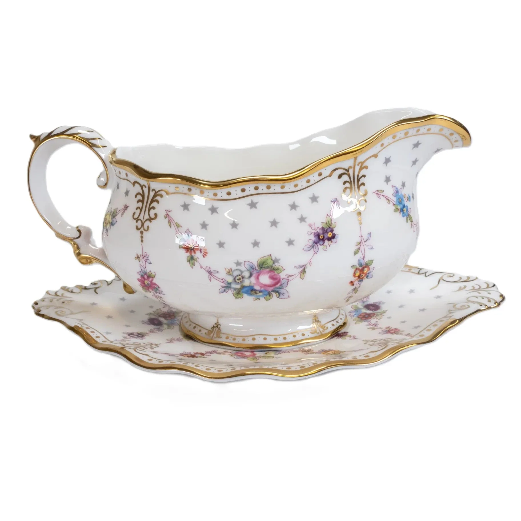 Royal Crown Derby Antoinette Gravy Boat & Stand - Image 5